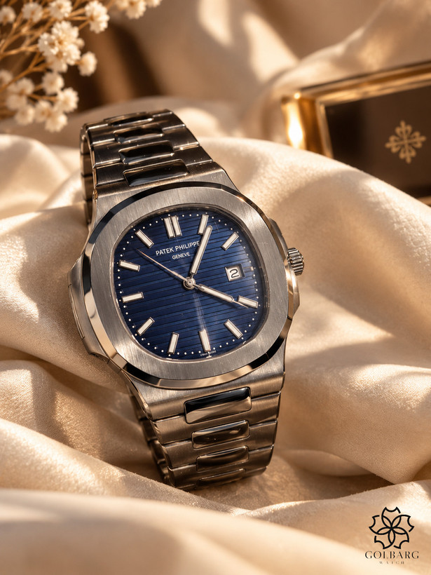 ساعت مچی مردانه Patek Philippe Nautilus مستر کوالیتی صفحه سرمهای