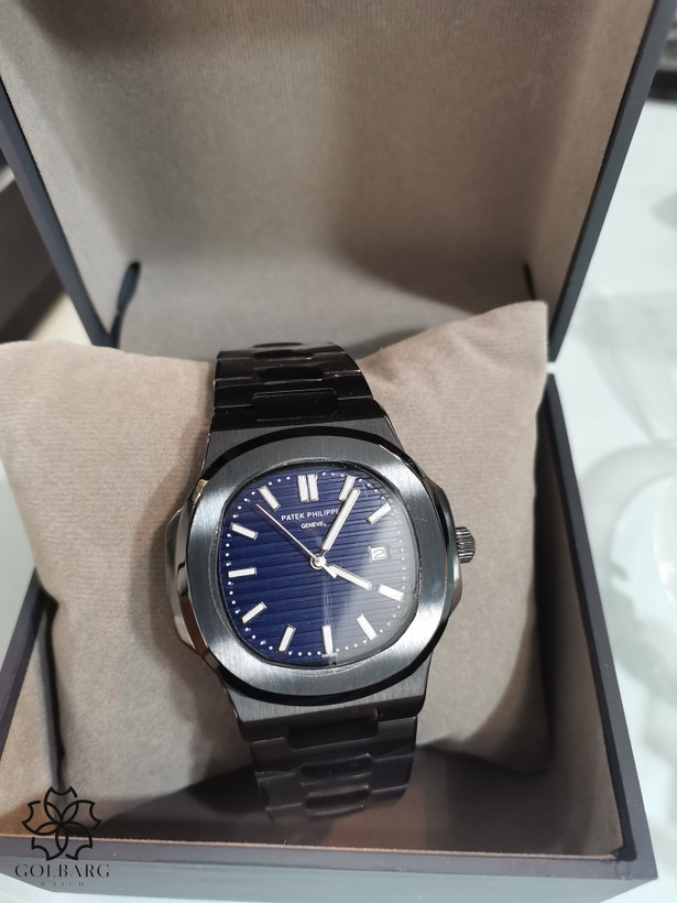 ساعت مچی مردانه Patek Philippe Nautilus مستر کوالیتی صفحه سرمهای