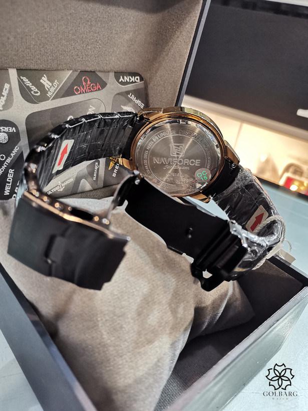 ساعت مردانه نیوی فورس NAVIFORCE NF9110 مشکی رزگلد کیفیت مستر کوارتز ضد آب