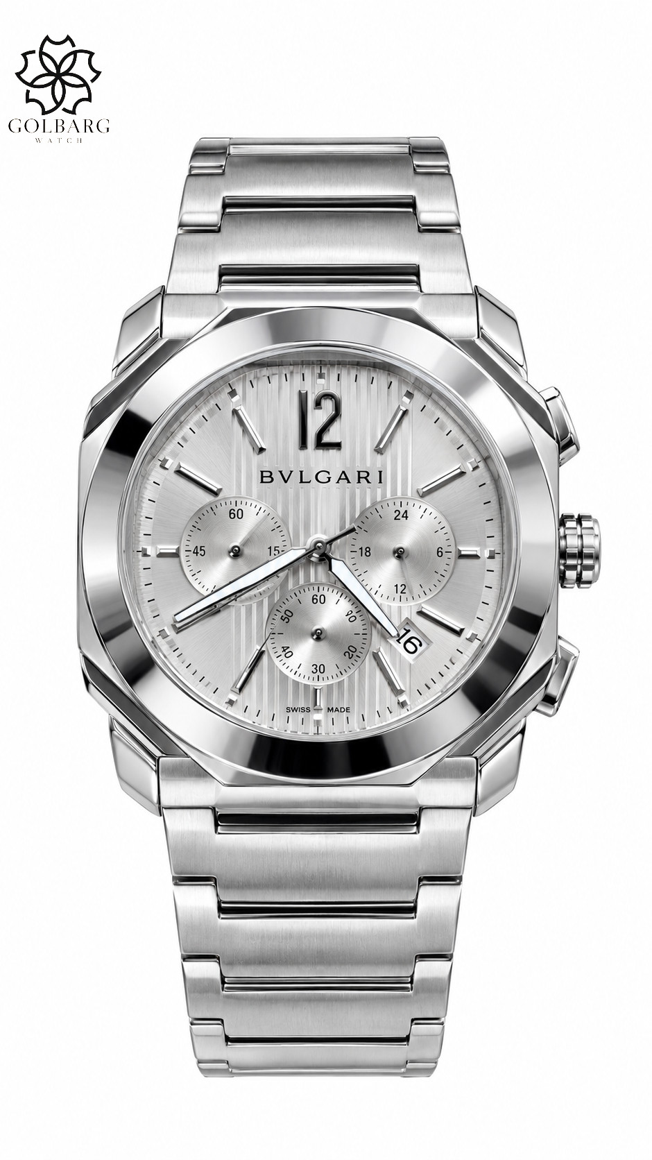 ساعت مردانه بولگاری کرنوگراف استیل کوارتز | Bvlgari