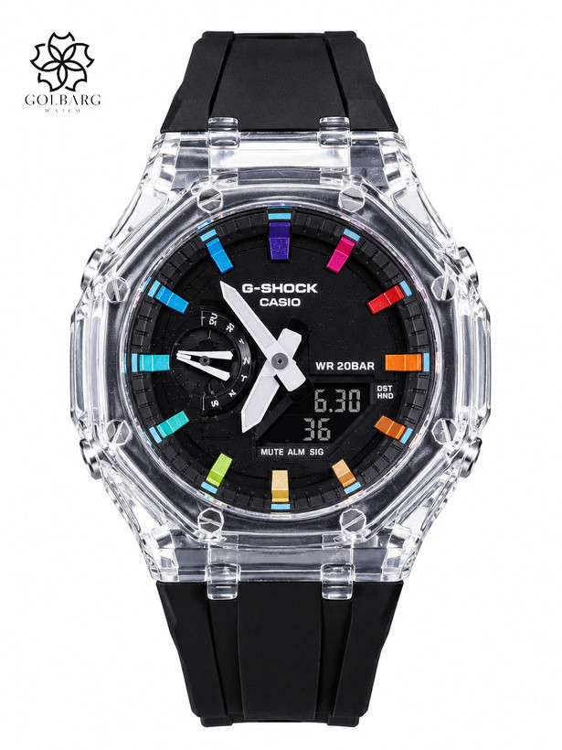ساعت G-SHOCK کاسیو مدل 5611 طرح GA-2100 شفاف رینبو